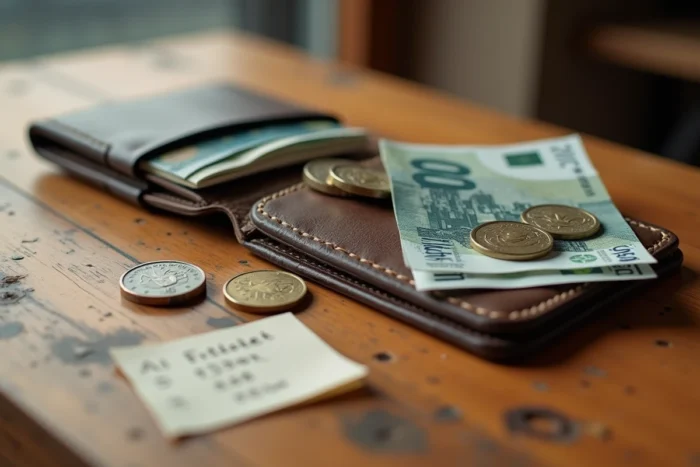 Portefeuille avec des francs suisses et un paquet de cigarettes pour illustrer le budget tabac en Suisse