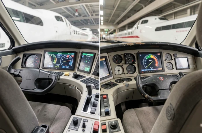 Comparaison des cabines de conduite Shinkansen et TGV, postes de pilotage des trains à grande vitesse